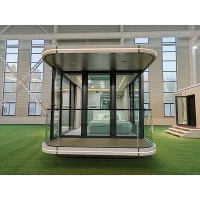 Стеклянный коттедж в стиле современного дизайна для пар Отдых на открытом воздухе