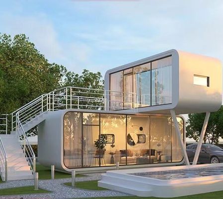 Ресторан Apple Cabin Prefab House с стенкой из резной доски и материалами, устойчивыми к погодным условиям